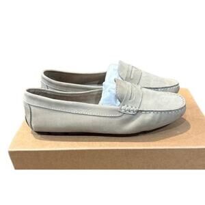 Massimo Matteo Penny Keeper Leather Loafers in Grey – Size 8.5 B